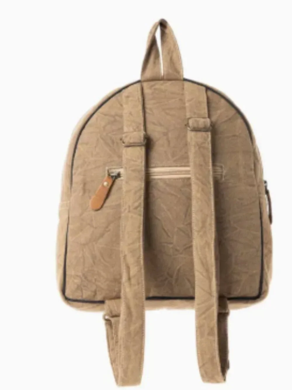 Boho Cosmic Upcycled Canvas Backpack in Vintage Taupe